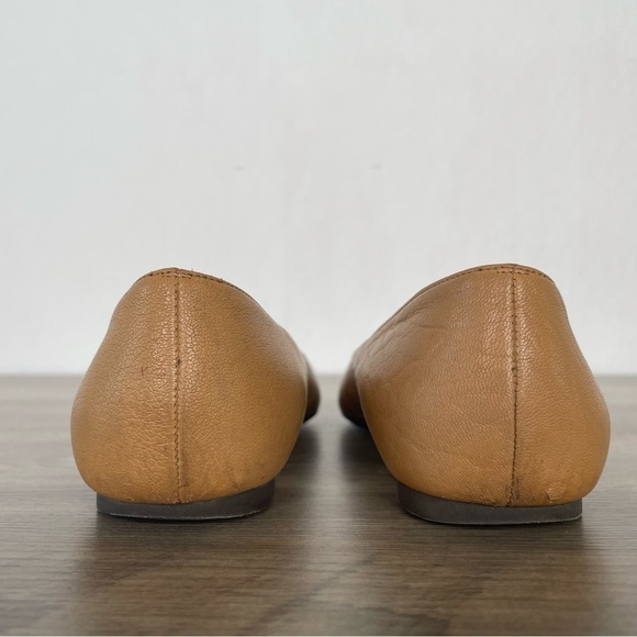 ALEXANDER Mcqueen Tan Leather Gold Rhinestone Skull Ballet Flats - Picture 6 of 14